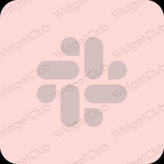Estetické pastelovo ružová Slack ikony aplikácií