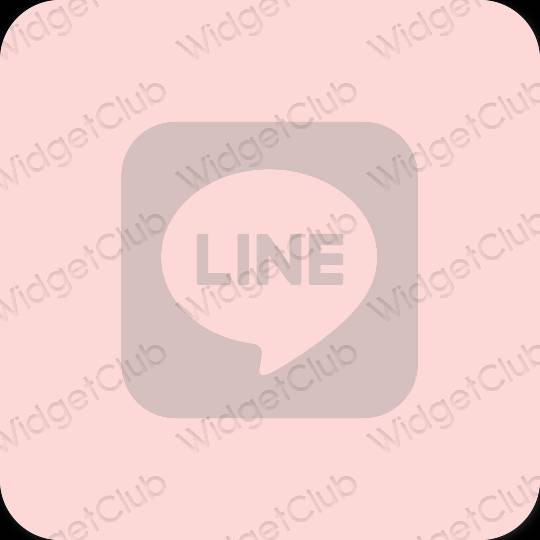 Естетичний пастельний рожевий LINE значки програм