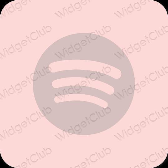 Estetyka pastelowy róż Spotify ikony aplikacji