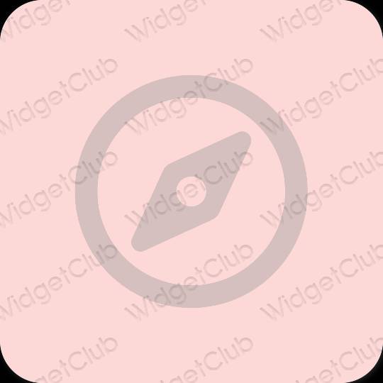 Естетичний пастельний рожевий Safari значки програм