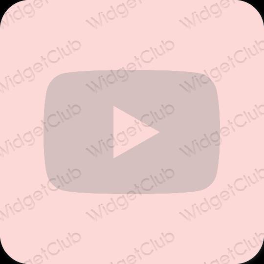 Aesthetic pastel pink Youtube app icons