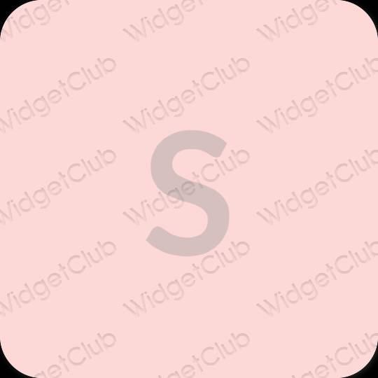 Estetik merah jambu pastel SHEIN ikon aplikasi
