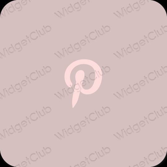 Estetik merah jambu Pinterest ikon aplikasi