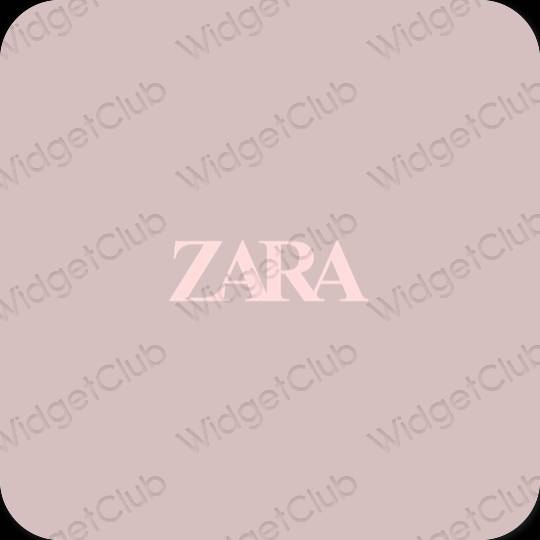 Thẩm mỹ màu hồng nhạt ZARA biểu tượng ứng dụng