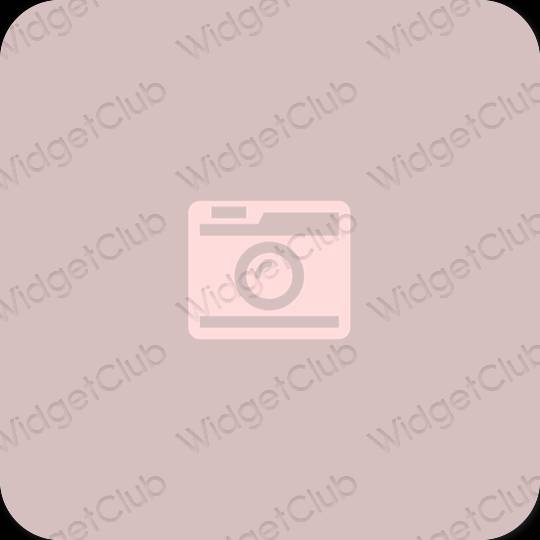 Aesthetic pastel pink Camera app icons