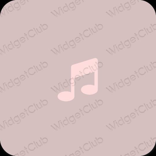 Æstetisk lyserød Apple Music app ikoner