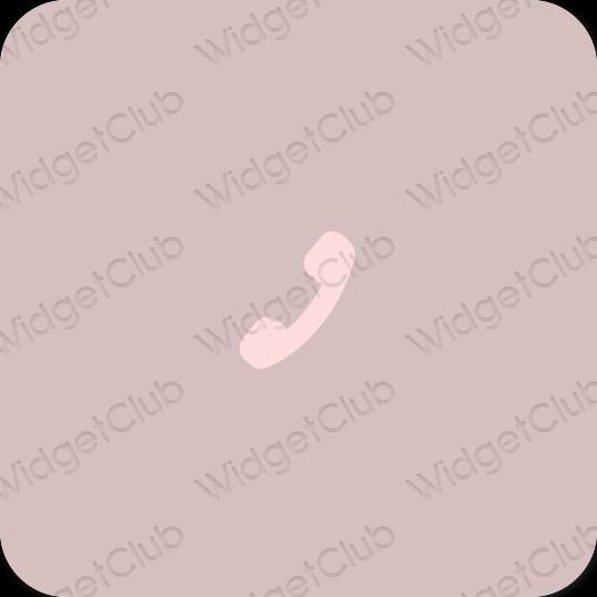 Естетски пастелно розе Phone иконе апликација