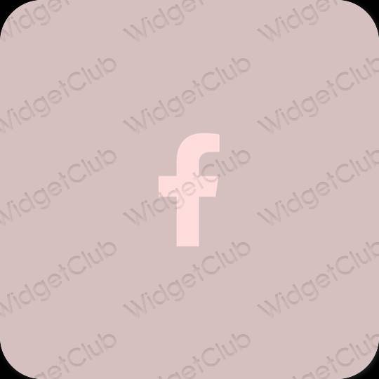 审美的 柔和的粉红色 Facebook 应用程序图标