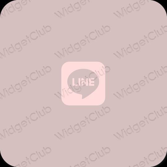 Estetický růžový LINE ikony aplikací
