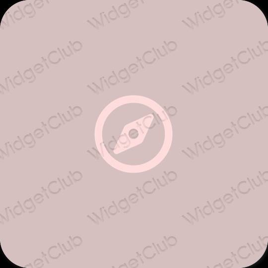 Estetic roz pastel Safari pictogramele aplicației