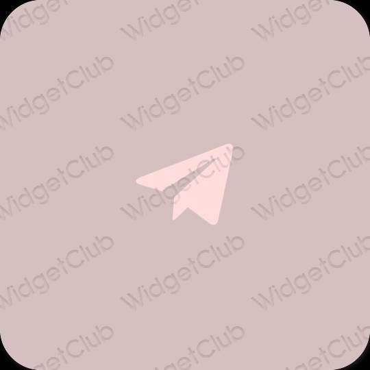 Estetik merah jambu pastel Telegram ikon aplikasi