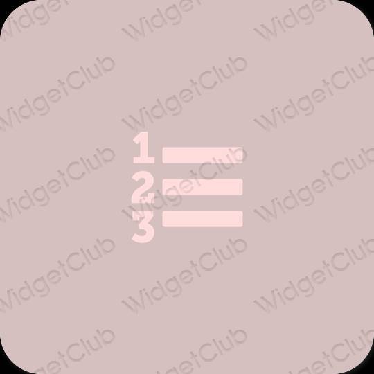 Stijlvol roze Reminders app-pictogrammen
