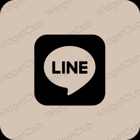 Estetický béžový LINE ikony aplikací