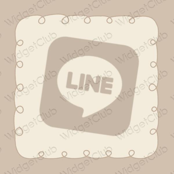 Estetisk beige LINE app ikoner