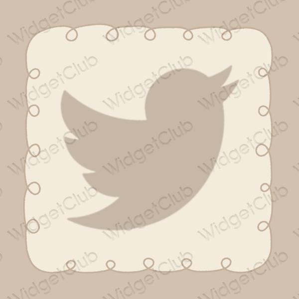 Estetico beige Twitter icone dell'app