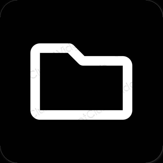 Estetisk svart Files app ikoner