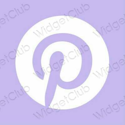 Estetis biru pastel Pinterest ikon aplikasi