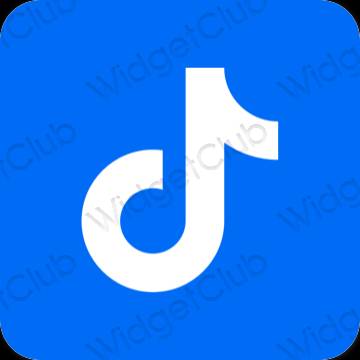 Estetico blu neon TikTok icone dell'app