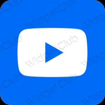 Estetico blu neon Youtube icone dell'app