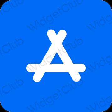 Estetis biru neon AppStore ikon aplikasi