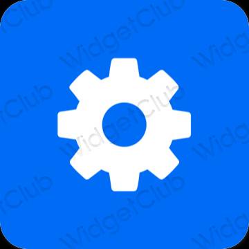 Estetisk blå Settings app ikoner