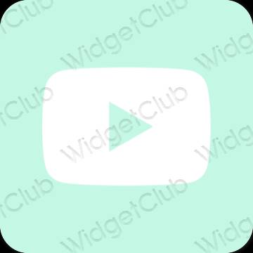 Estetisk pastellblå Youtube app ikoner
