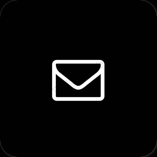 Esteettinen musta Gmail sovelluskuvakkeet