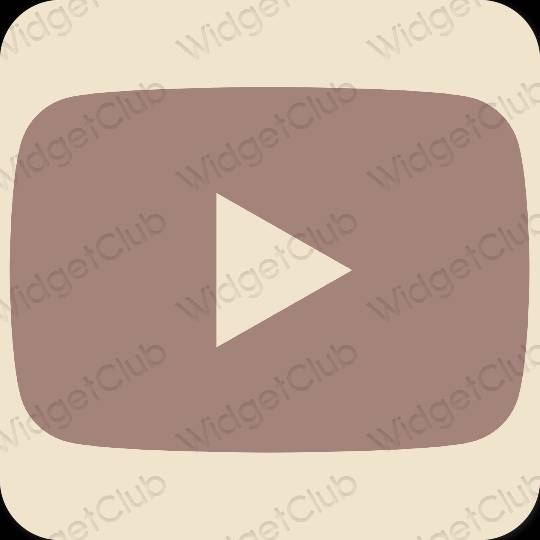 Estético Castanho Youtube ícones de aplicativos