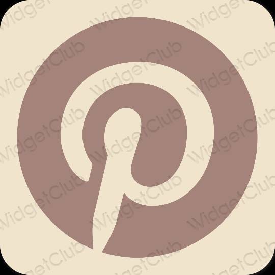 Esteetiline beež Pinterest rakenduste ikoonid