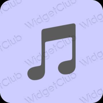 Estetický pastelově modrá Music ikony aplikací