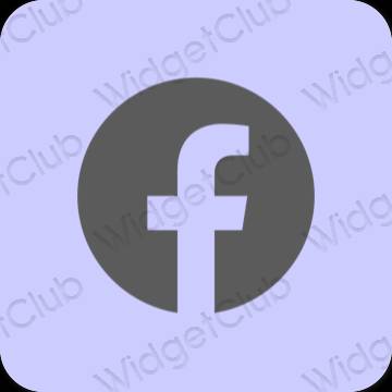 Естетичен пастелно синьо Facebook икони на приложения