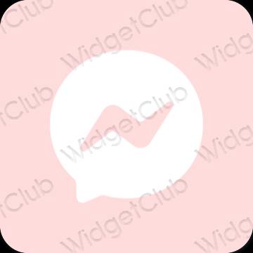 Esztétika rózsaszín Messenger alkalmazás ikonok