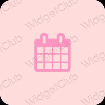 Estetski pastelno ružičasta Calendar ikone aplikacija