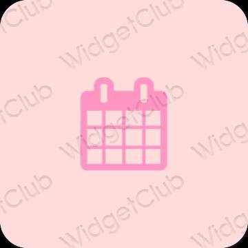 Estetinis rožinis Calendar programėlių piktogramos