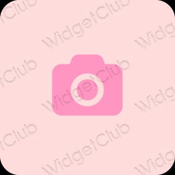 Estetski pastelno ružičasta Camera ikone aplikacija
