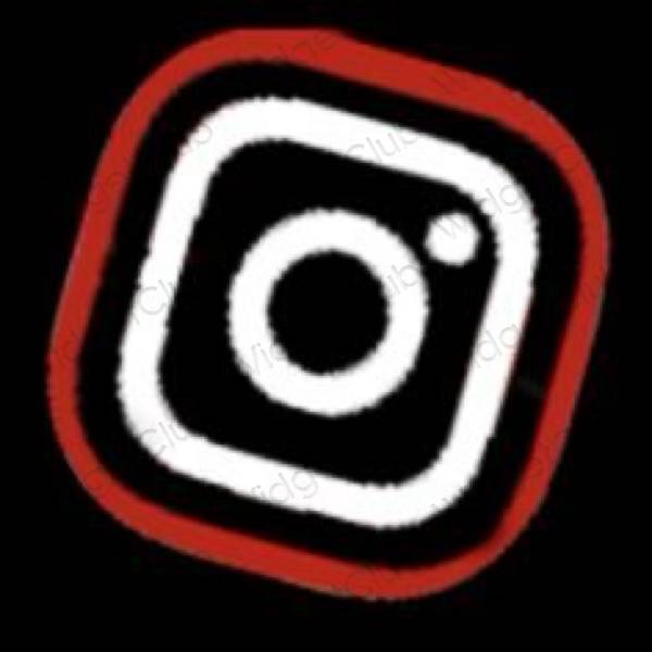 Æstetisk sort Instagram app ikoner