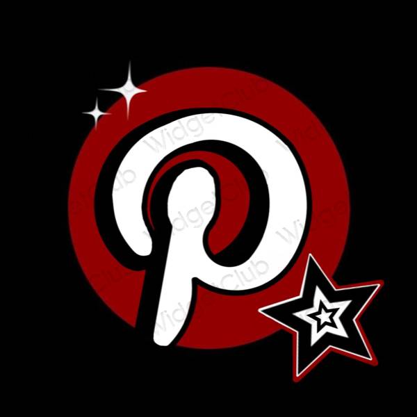 審美的 黑色的 Pinterest 應用程序圖標