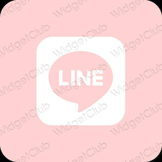 Esteettinen vaaleanpunainen LINE sovelluskuvakkeet