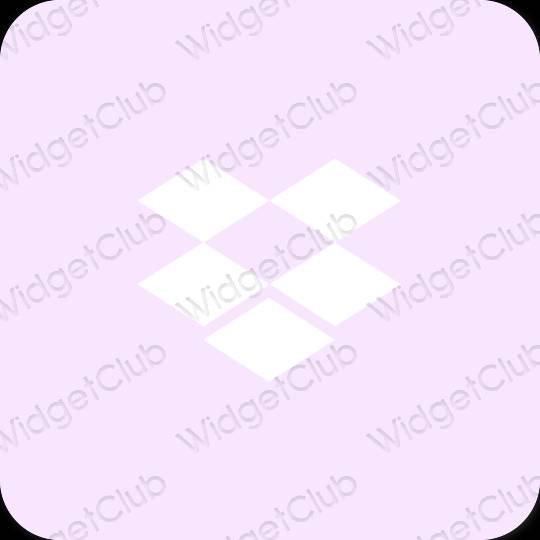 Esteetiline lilla Dropbox rakenduste ikoonid
