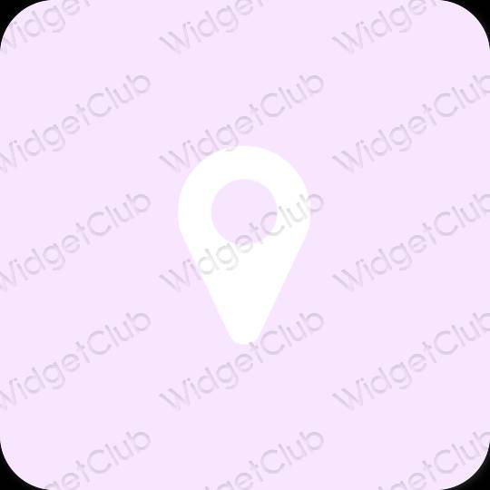 Estetsko vijolična Map ikone aplikacij
