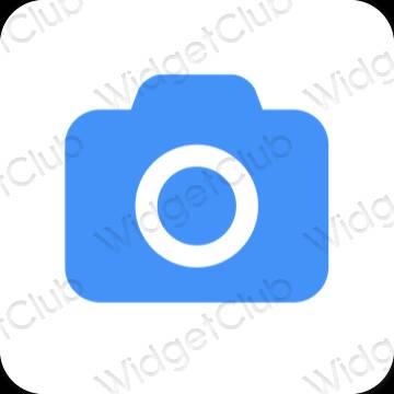 Estetico blu Camera icone dell'app