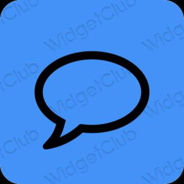 Estetsko neon modra Messages ikone aplikacij