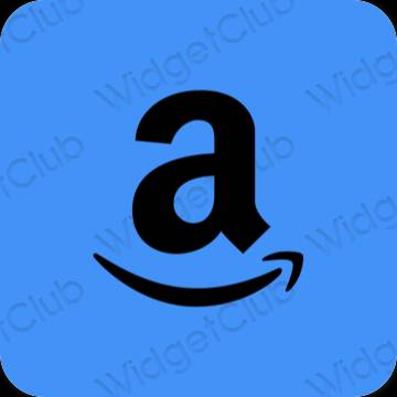 Estetis biru neon Amazon ikon aplikasi
