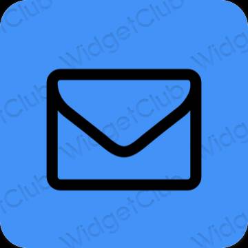 Αισθητικός μπλε νέον Mail εικονίδια εφαρμογών