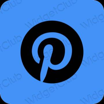 Αισθητικός μπλε Pinterest εικονίδια εφαρμογών