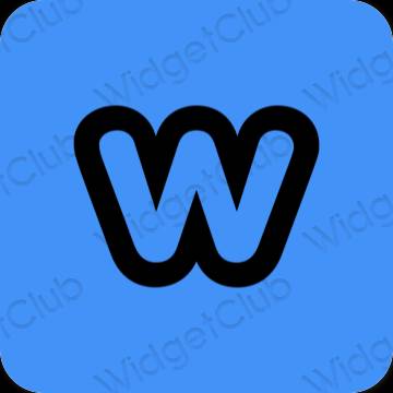 Estetis biru neon Weebly ikon aplikasi