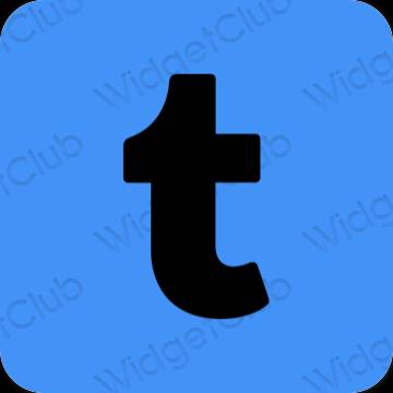 Estetisk neonblå Tumblr app ikoner