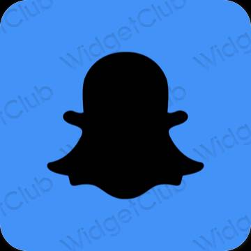 Estetisk neonblå snapchat app ikoner