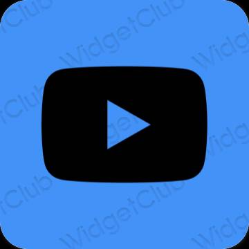 Estético azul Youtube ícones de aplicativos