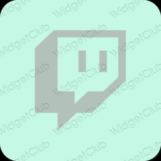Estetis biru pastel Twitch ikon aplikasi